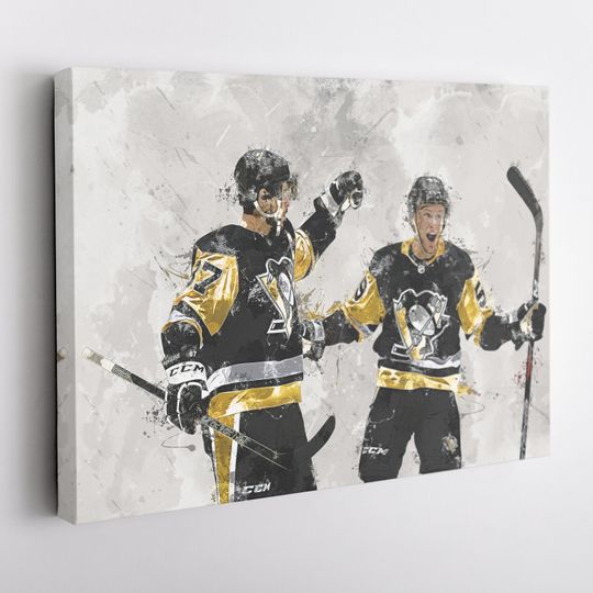 Sidney Crosby Jake Guentzel Poster, Pittsburgh Penguins, UNFramed Poster, Kids Decor, Man Cave Gift, Wall Art Decor
