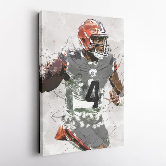 Deshaun Watson Poster, Cleveland Browns- UNFramed Poster, Kids Decor, Man Cave Gift, Wall Art Decor