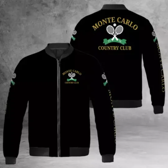 Monte Carlo Country Club Vintage Tennis Club Unisex Bomber Jacket