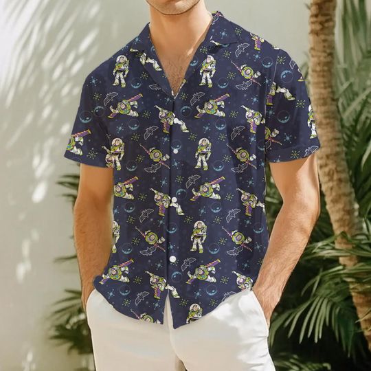 Buzz Lightyear Hawaiian Shirt, Toy Story Hawaiian Shirt, Toy Story Button Up, Disney Hawaiian Shirt, Space Ranger Shirt, Hawaiian Trip Shirt