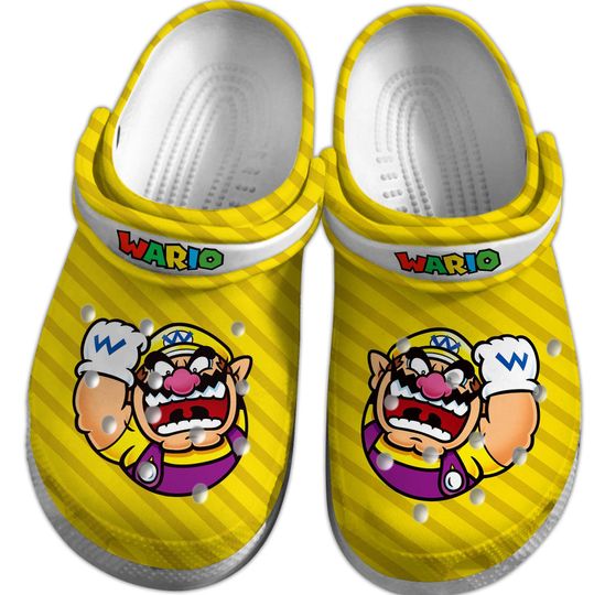 Super Mario Wario Shoes, Wario Sandals Men, Super Mario Characters Funny Shoes, Video Game Casual Shoes, Gift For Him
