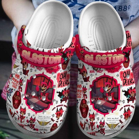 Hazbin Hotel Shoes, Alastor Sandals, Anime Movie Coffee Shoes, Hazbin Hotel Casual Shoes, Cartoon Movie Summer Shoes, Gift For Fan
