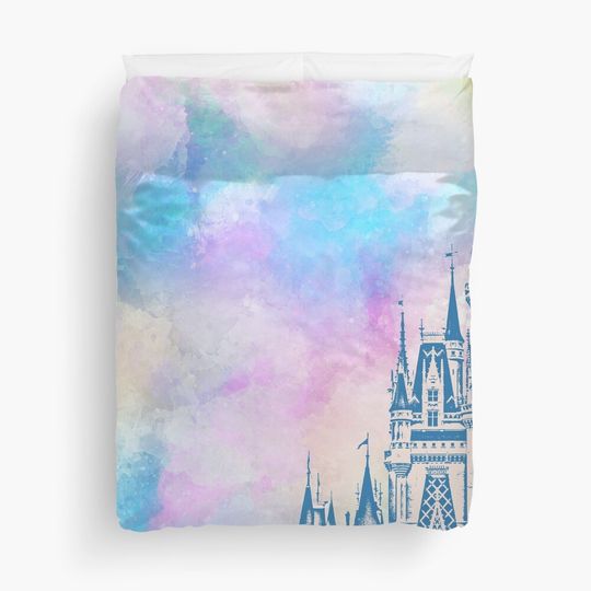 Discover Magic Castle Watercolor III Duvet Cover