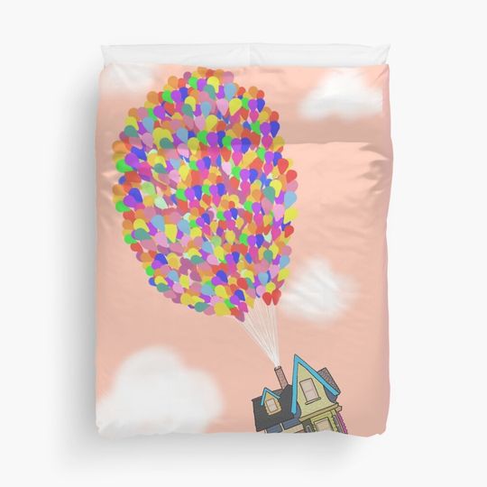 Up - Peach Duvet Cover