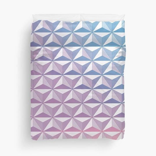 Geodesic Sphere, Purple Duvet Cover