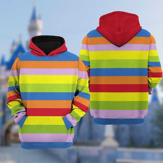 Inside Out 2 3D T-Shirt, Riley Rainbow All Over Print Shirt, Inside Out Characters Costume Hoodie, Joy Sadness Disgust Cosplay Costume Tee