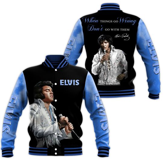 In Memory Of Elvis Presley Special Signatures Black Baseball Jacket