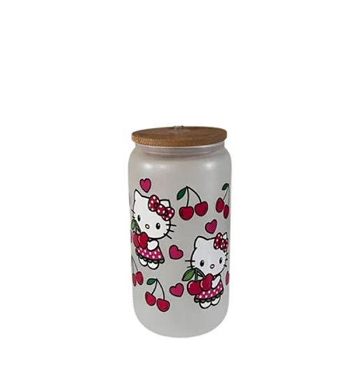 Hello Kitty and Cherries Frosted Tumblers