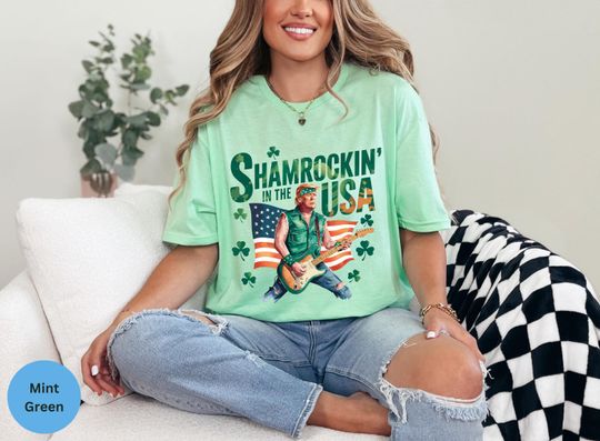 Shamrockin' in the USA Trump St Patricks Day Shirt, Funny Irish Clover Tee, Lucky Shamrock St Paddys Day Shirt, Green Irish Trump Gift