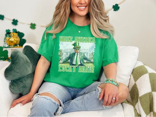 Make America Lucky Again Shirt, Trump St Patricks Day Shirt, Trump Funny St Patricks Day Tee, St Paddys Day Gift, St Patrick's MAGA T-shirt