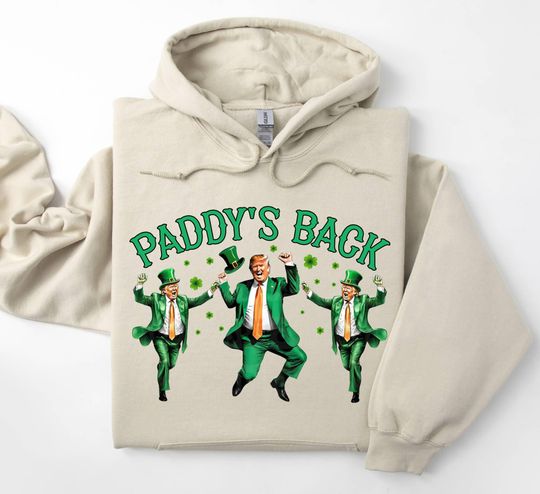 Trump St Patricks Day Hoodie, Funny St Pattys Day Dancing Trump Hoodie,Trump Shamrock Hoodie,St Paddys Day Trump Drinking Hoodie,Lucky Trump