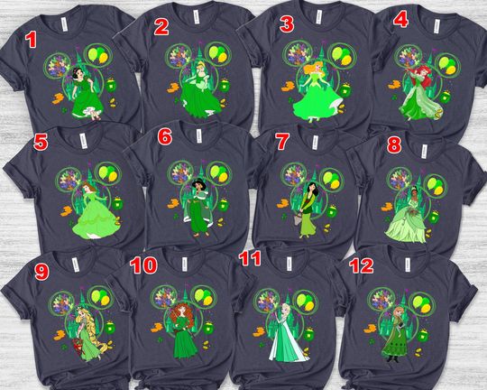 Disney Princess St Patricks Day Shirt, Disney Princess Shamrock Shirt, Saint Patricks Day Family Matching, Saint Patrick's Disney