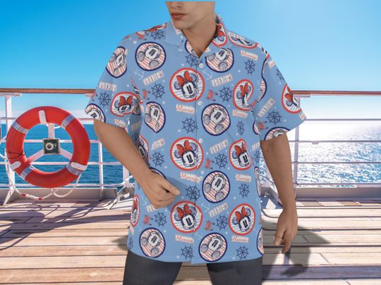 Disney Cruise Hawaiian Shirt , Cotton Hawaiian Shirt , Disney Hawaiian Shirt for Cruises