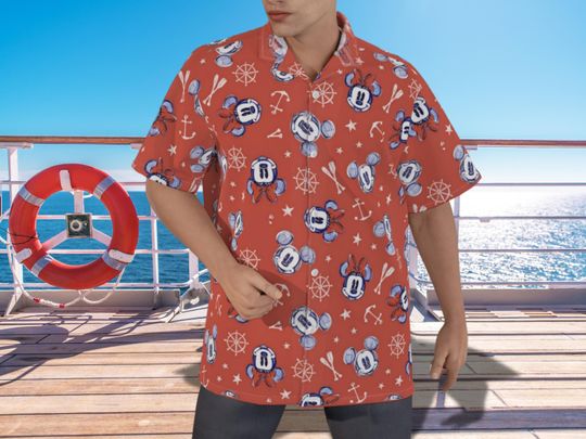 Disney Cruise Hawaiian Shirt , Cotton Hawaiian Shirt , Disney Hawaiian Shirt for Cruises