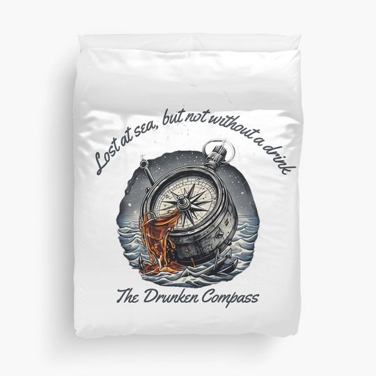 The Drunken Compass pub shirt | theme park t-shirts | inspired | theme park adults Duvet Cover