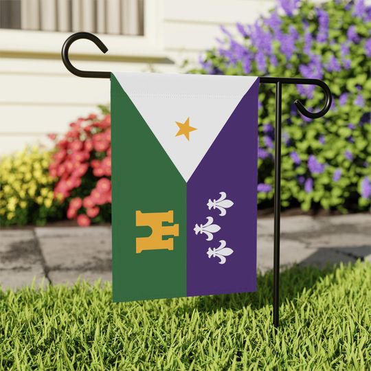 Acadiana Flag Mardi Gras Garden Banner, Decorative House Flag, Outdoor Decor, Yard Sign, Mardi Gras Home Accent, Louisiana Decoration