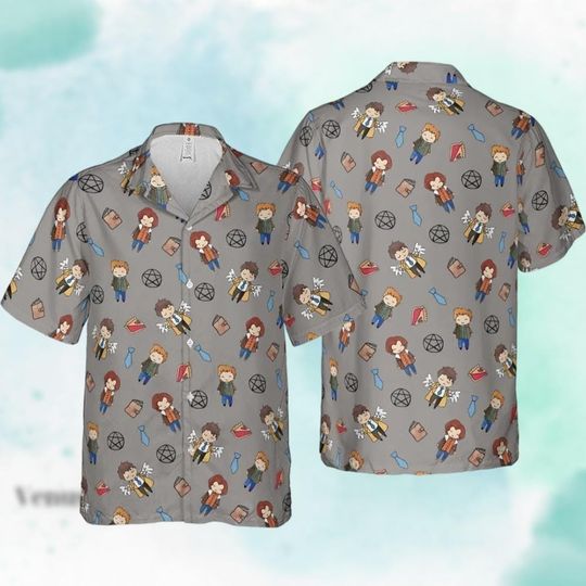 Supernatural Hawaiian Shirt, Dean Winchester Sam Winchester Hawaiian Shirt, Winchester Brothers Group Hawaii, Gift For Summer