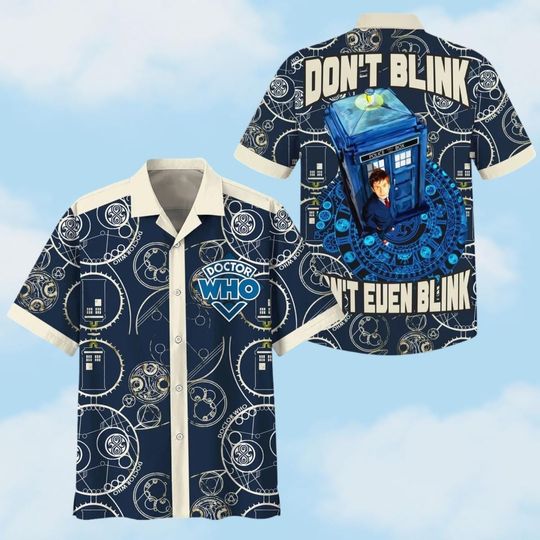 Doctor Who Hawaiian Shirt, Police Box Button Up Shirt, Tv Series Shirt, Family Watching Shirt, Summer Vacation Shirt, Gift For Fan