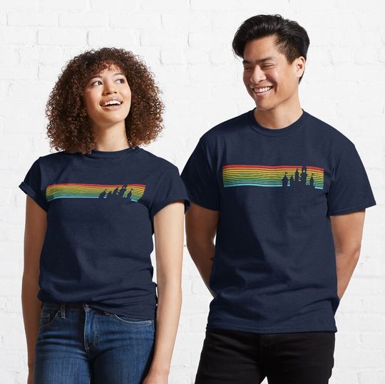 Retro Castle Stripes Classic T-Shirt