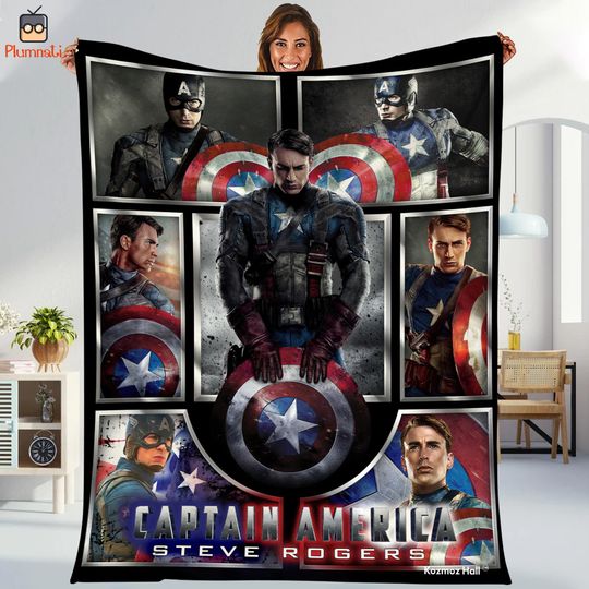 Captain America Civil War Blanket, Steve Rogers Captain America Blanket, Avengers Team Throw Blanket, Superhero Blanket For Bed Couch Sofa
