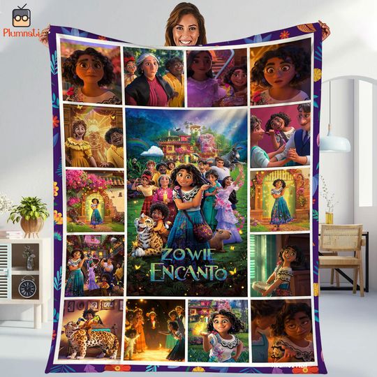 Personalized Disneyland Encanto Fleece Blanket, Custom Name Encanto Blanket, Encanto Christmas Blanket, Encanto Family Fleece Blanket