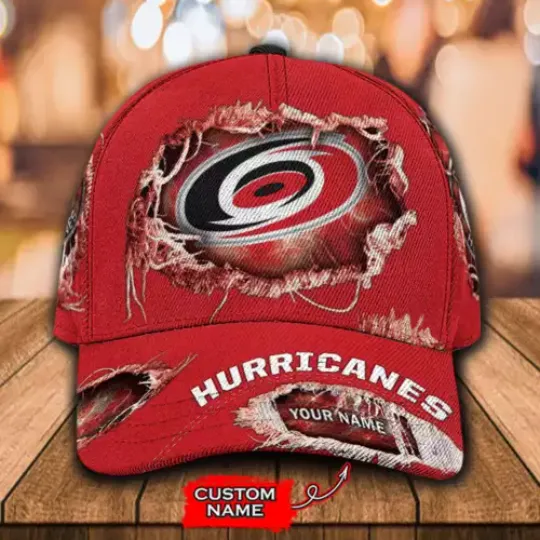 Personalized Carolina Hurricanes Classic Cap, Hockey Team Baseball Hat  Gift
