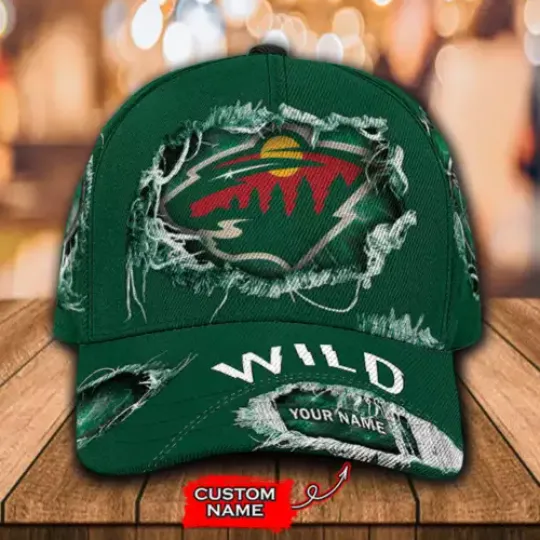 Personalized Minnesota Wild Classic Cap, Hockey Team Baseball Hat For Gift