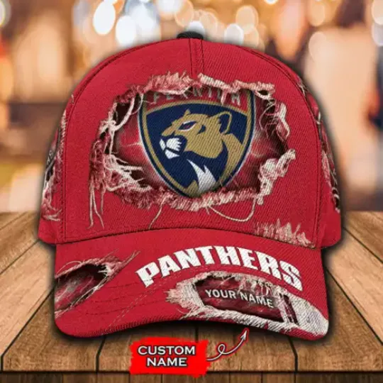 Custom Florida Panthers Classic Cap, Baseball Hat Hockey Team Gift