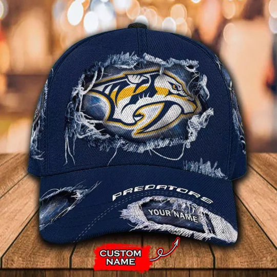 Personalized Nashville Predators Classic Cap, Hockey Team Baseball Hat Gift Men