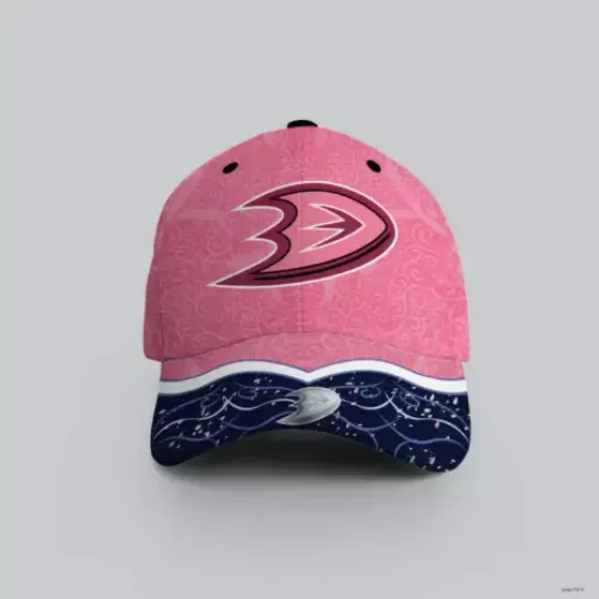 Personalize Anaheim Ducks Baseball Cap Hockey Fights Against Cancer Gift