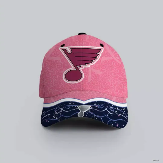 Personalized St. Louis Blues Baseball Cap Hockey Fights Against Cancer Gift