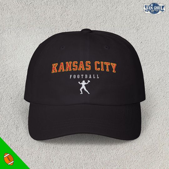 Kansas City Football Embroidered Classic Dad Cap - Sports Fan Apparel, Retro Baseball Hat, Vintage Cap, Football Team, Football Lover Gift