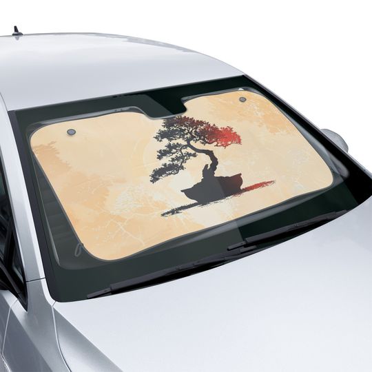 Anime Sun Shade Gift: Charming Art-Styled Car Accessory for Anime Lovers - Cute & Reflective Windshield Sun Protector
