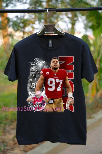 Nick Bosa Shirt Vintage Nick Bosa Graphic Tee Jersey Bootleg 90s Style T-Shirt Unisex Gifts for Him and Her