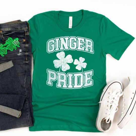 Ginger Pride Shirt, St Patty's Day Men T-Shirt, Irish Day Shirt For Women, Funny Redhead Shirt, St Patricks Day Outfit, Four Leaf Clover Tee