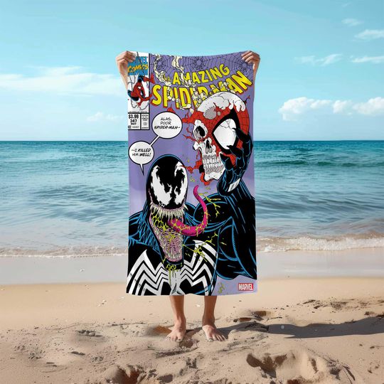 Amazing Spiderman Beach Towel, Comics Cartoon Towel