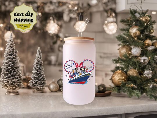 Personalized Cruise Vacation, Disney Cruise Frosted Tumblers | Cute Frosted Tumblers For Kid | Cartoon Frosted Tumblers