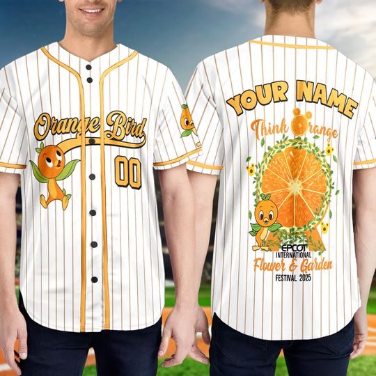 Custom Orange Bird Epcot Flower and Garden Baseball Jersey, Epcot Orange Bird Shirt, Magic Kingdom Festival Family Trip Matching Tee