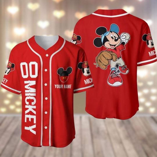 Custom Mickey Mouse Baseball Jersey, Disney Mouse Jersey Shirt, Disney Matching Football Jersey, Minnie Mickey Jersey For Kids