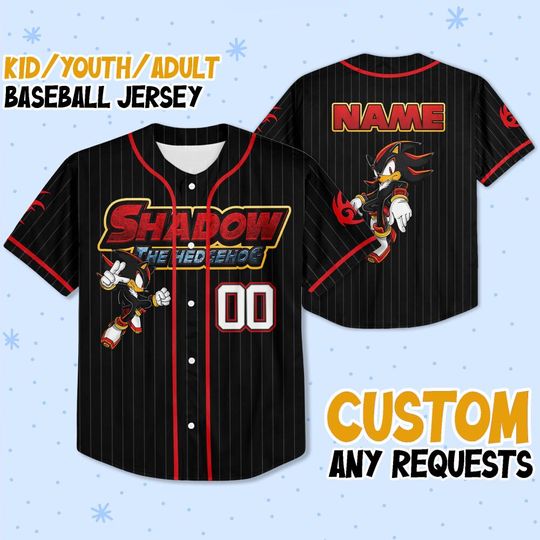 Personalize Sonic Shadow The Hedgehog Badass Jersey, Custom Sonic Jersey, Funny Sonic Party Shirt, Sonic Birthday Gift