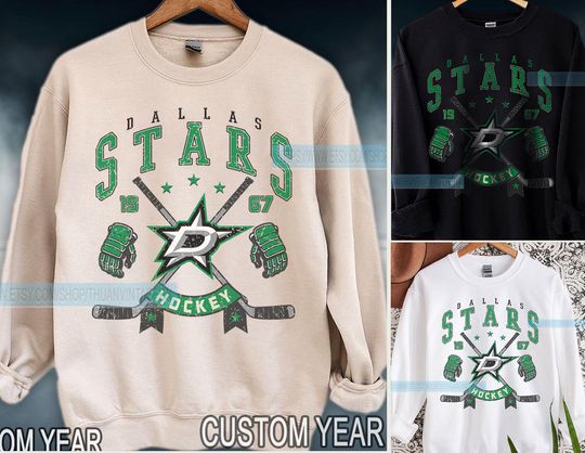 Dallas Stars Sweatshirt | Dallas Stars Merch | Vintage Dallas Hockey shirt | Personalized Dallas hockey tee | Hockey Gift