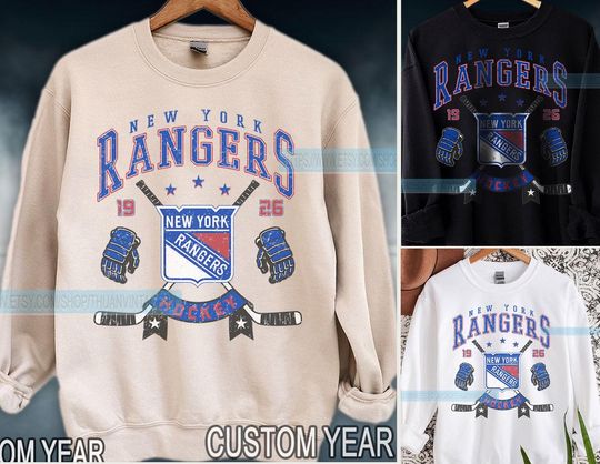 New York Rangers Sweatshirt | New York Rangers Merch | Vintage New York Hockey shirt | Personalized New York hockey tee | Hockey Gift