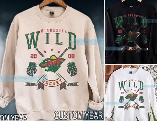 Minnesota Wild Sweatshirt | Minnesota Wild Merch | Vintage Minnesota Hockey shirt | Personalized Minnesota hockey tee | Hockey Gift