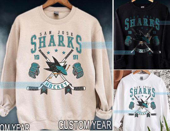 San Jose Sharks Sweatshirt | San Jose Sharks Merch | Vintage San Jose Hockey shirt | Personalized San Jose hockey tee | Hockey Gift
