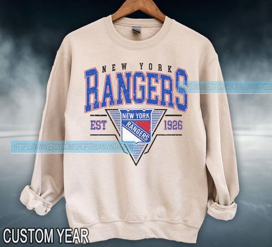 New York Rangers Sweatshirt Crewneck, Vintage Rangers shirt, New York Hockey Fan shirt,  Hockey Tee,  Rangers Sweatshirt