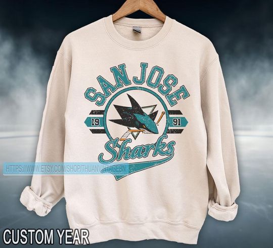 San Jose Shark Sweatshirt, Vintage San Jose hockey shirt, San Jose Hockey shirt, Custom hockey, San Jose Sweater