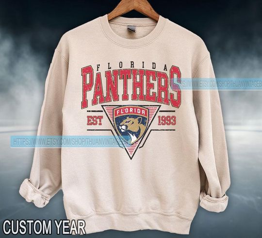Florida Panthers Sweatshirt Crewneck, Vintage Panthers shirt, Florida Hockey Fan shirt,  Hockey Tee,  Panthers Sweatshirt