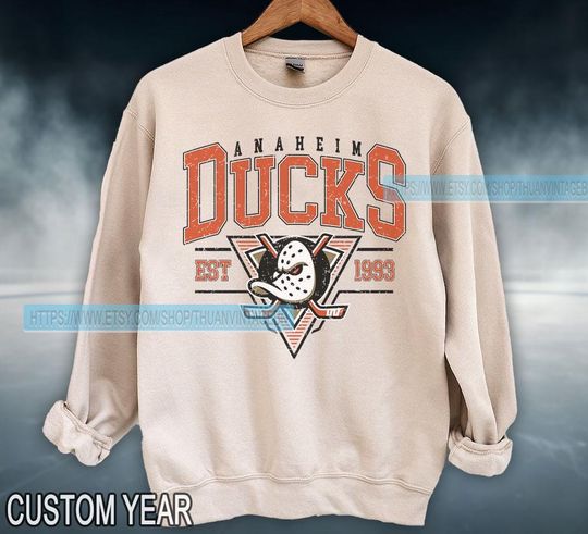 Anaheim Ducks Sweatshirt Crewneck, Vintage Ducks shirt, Anaheim Hockey Fan shirt,  Hockey Tee,  Ducks Sweatshirt