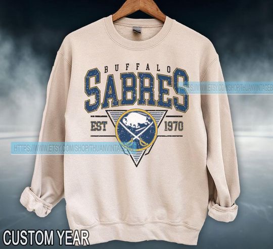 Buffalo Sabres Sweatshirt Crewneck, Vintage Sabres shirt, Buffalo Hockey Fan shirt,  Hockey Tee,  Sabres Sweatshirt