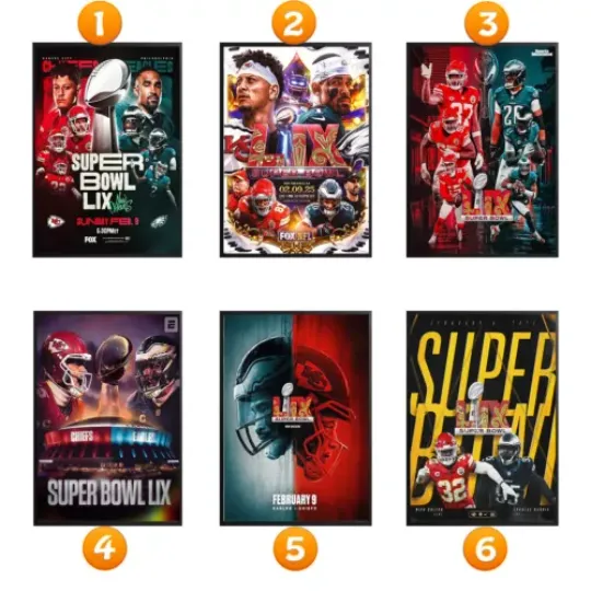 NEW! Philadelphia Eagles vs Kansas City Chiefs 2025 Poster